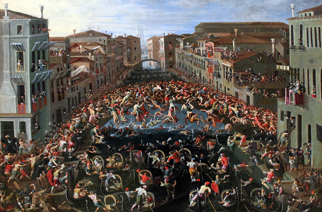 Compétition sur le pont des Poings à Venise, oeuvre de Joseph Heintz der Jüngere