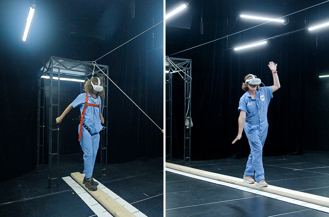Les cobayes du Gros laboratoire lors d'une expérience de réalité virtuelle.