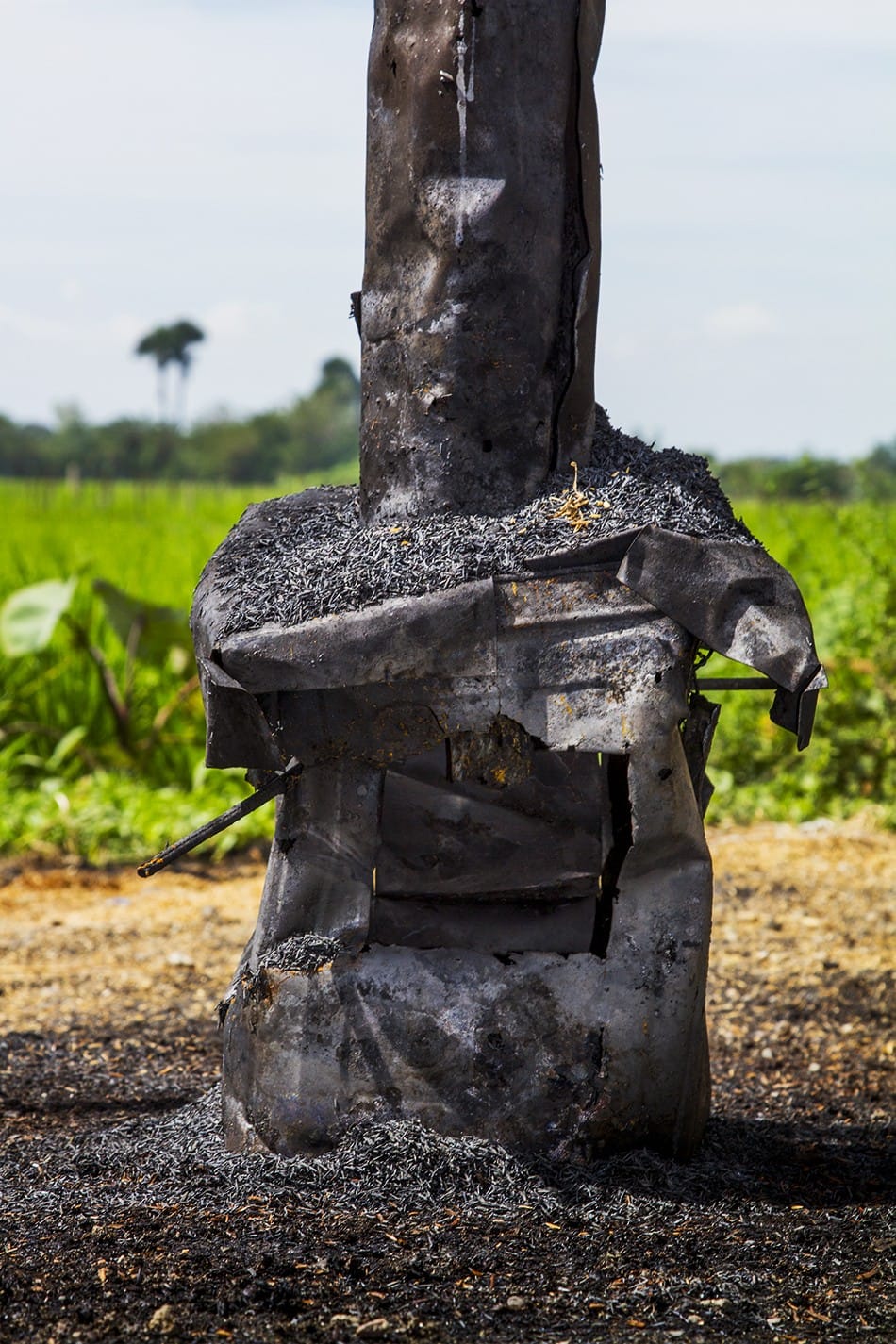 Brûler l’enveloppe des grains de riz