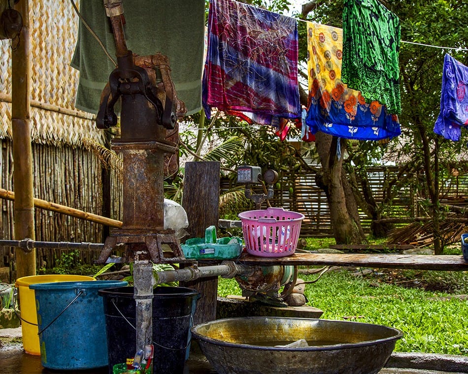 Salle de lavage en plein air