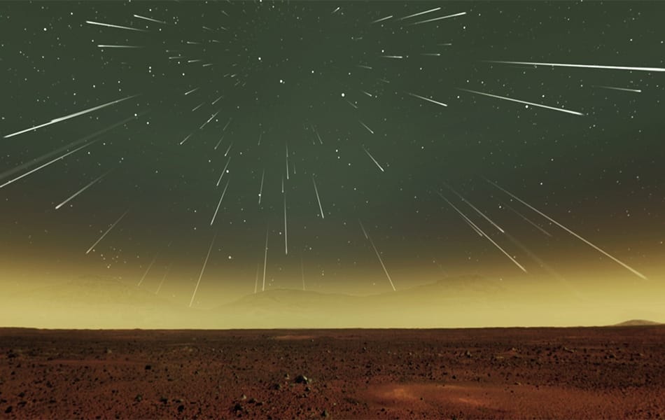 Comète Siding Spring et planète Mars