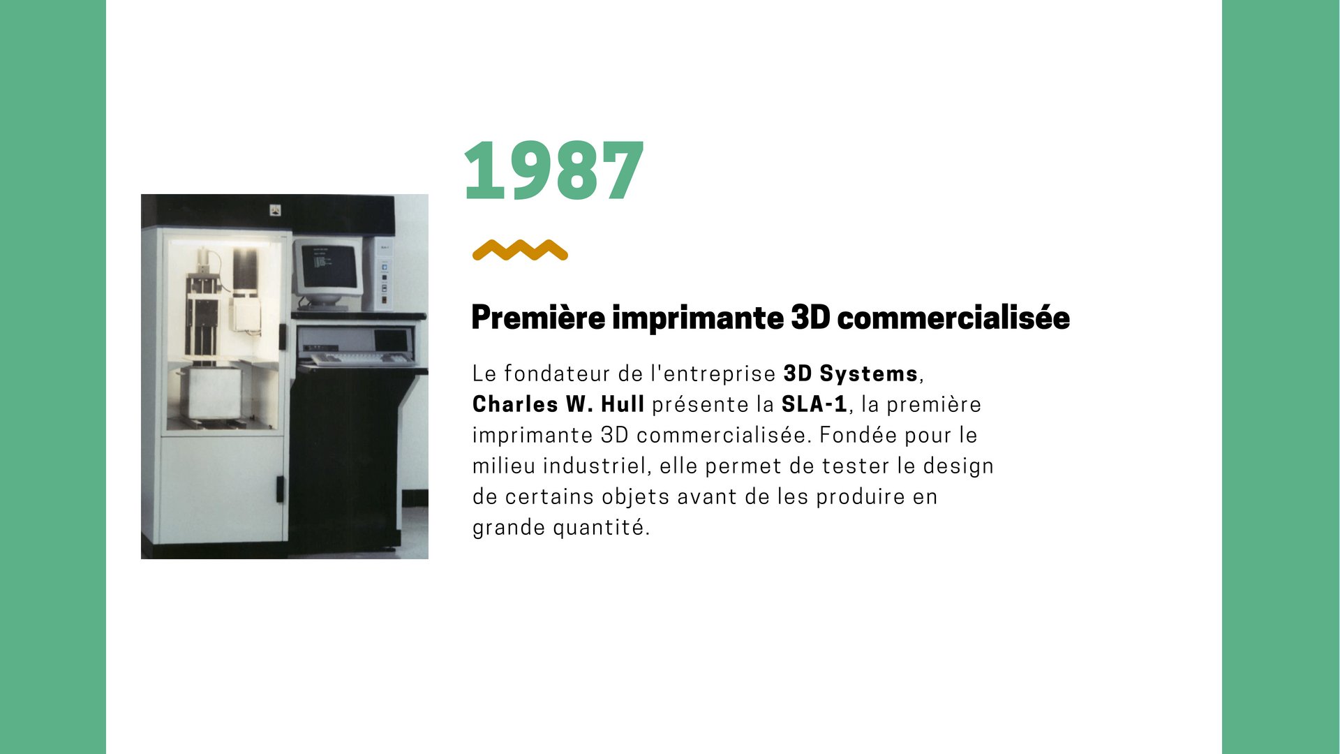 Quelques dates importantes dans l'histoire de l'impression 3D