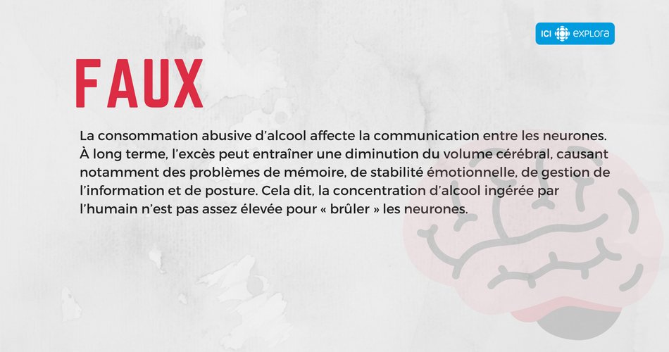 La consommation excessive d'alcool tue les neurones