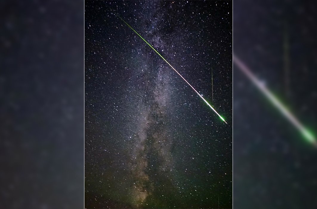 Une étoile filante traverse la Voie lactée