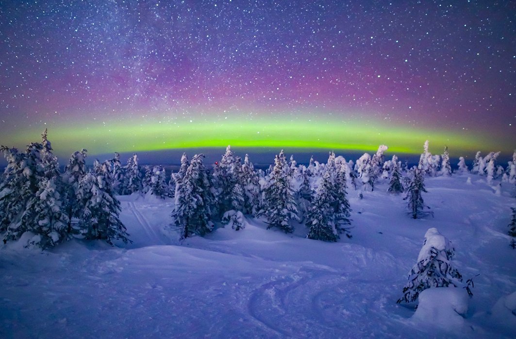Aurores sur neige