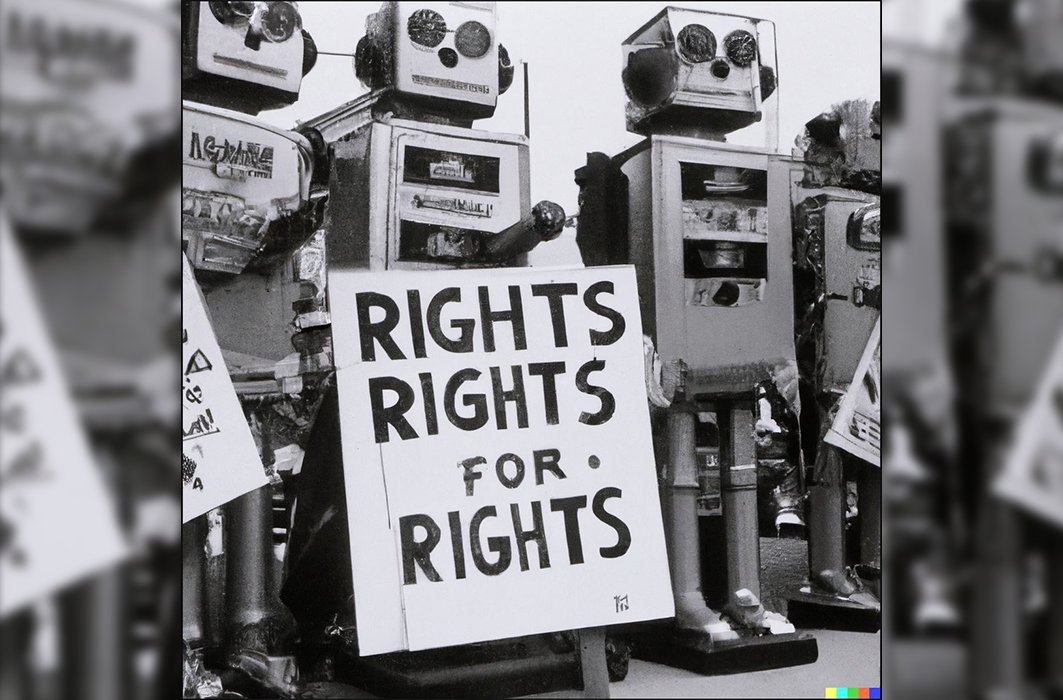 Une manifestation de robots