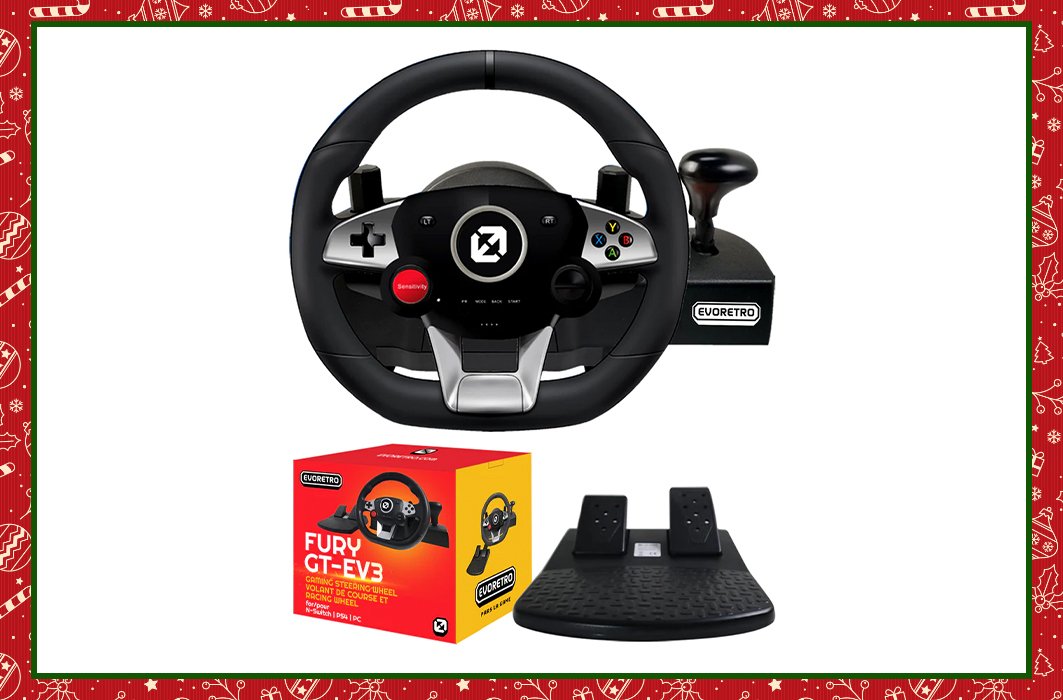 Le volant de course Fury GT-EV3 de EvoRetro
