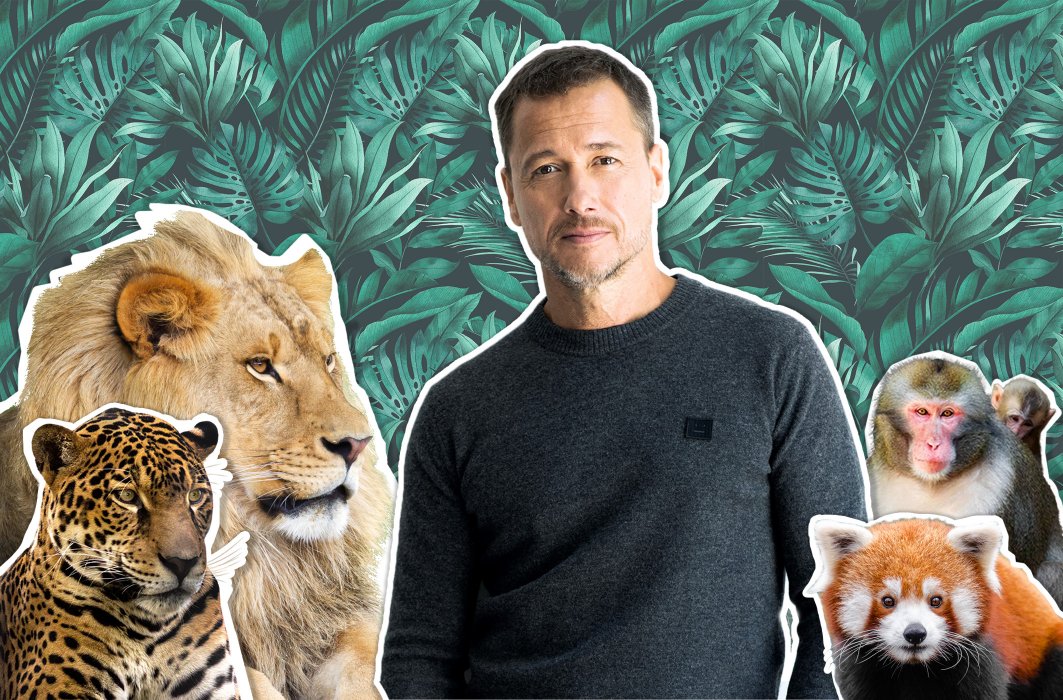Stéphane Rousseau et les animaux du Zoo de Granby