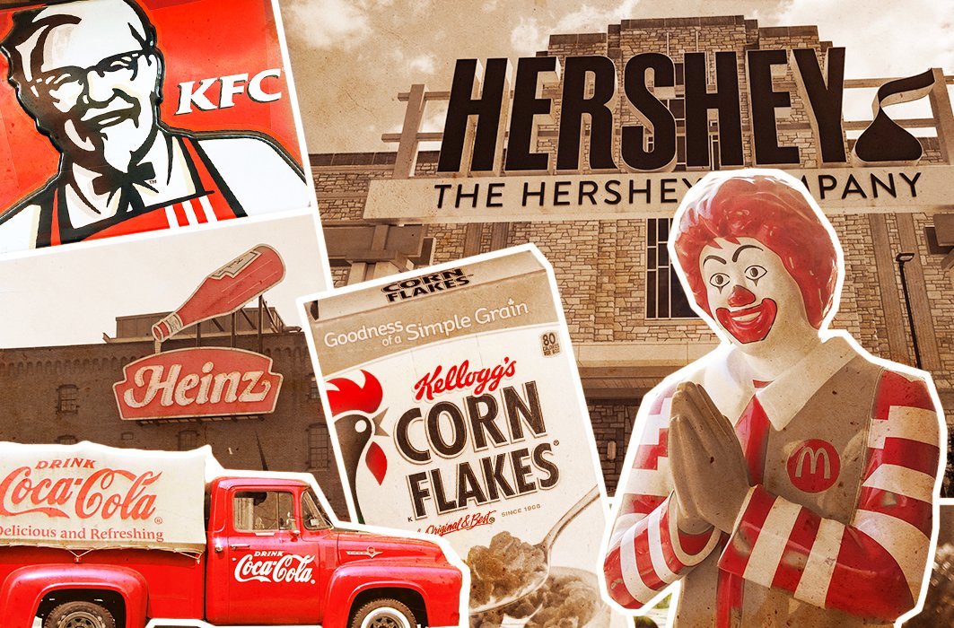 Quelques unes des grandes marques de l'histoire de l'industrie alimentaire.