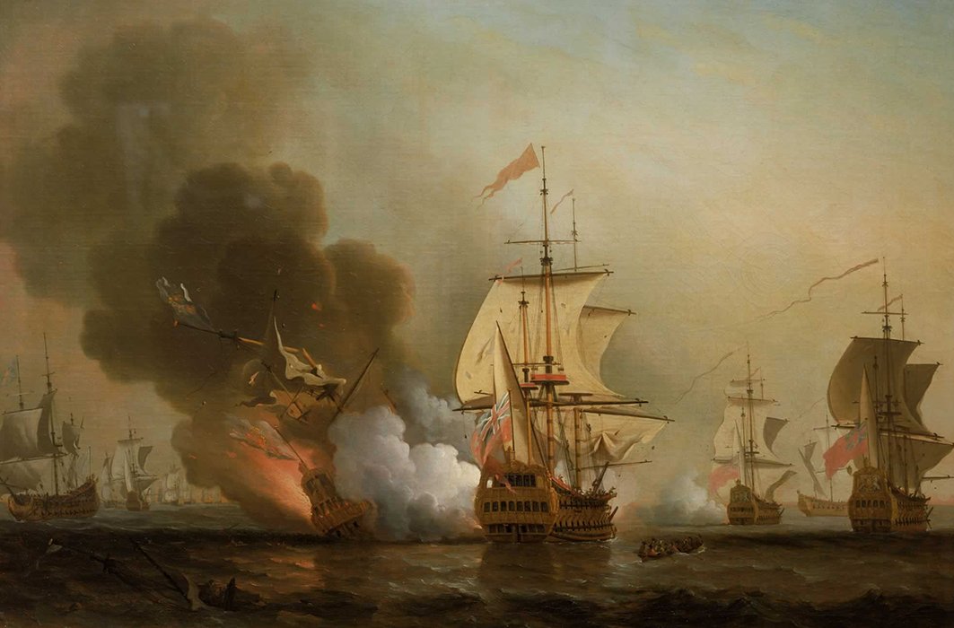Combat naval au large de Carthagène, 28 mai 1708, Samuel Scott Combat naval au large de Carthagène, 28 mai 1708, Samuel Scott