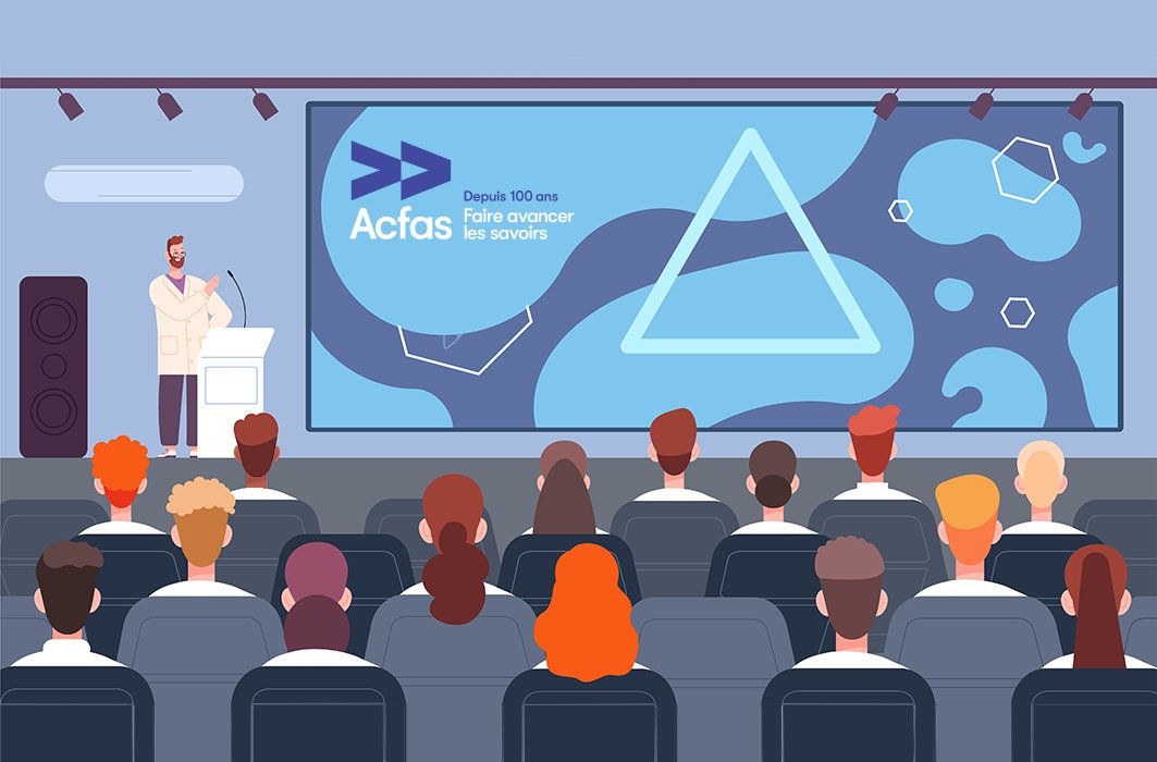 Illustration d'une conférence scientifique.