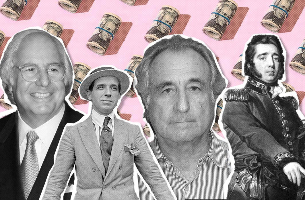 Frank Abagnale, Charles Ponzi, Bernard Madoff et Gregor MacGregor.